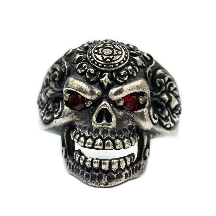 Men's Real Solid 925 Sterling Silver CZ Inlay Ring Gorilla Skulls King Gothic Jewelry Size 8-11