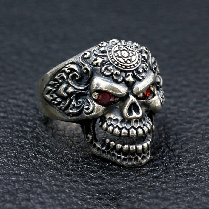 Men's Real Solid 925 Sterling Silver CZ Inlay Ring Gorilla Skulls King Gothic Jewelry Size 8-11