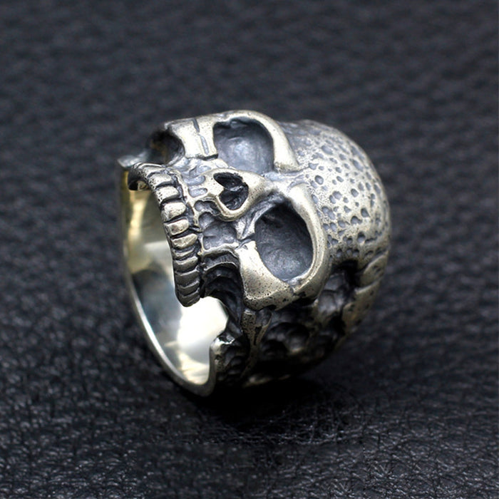 Men's Huge Retro Real Solid 925 Sterling Silver Ring Skulls Gothic Jewelry Size 8 9 10 11