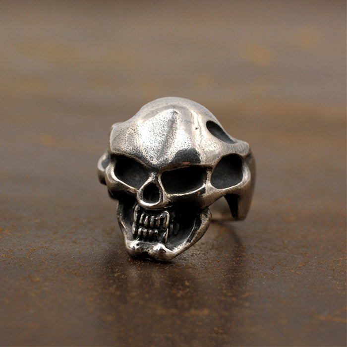 Men's Huge Real Solid 925 Sterling Silver Ring Skulls Gothic Punk Jewelry Size 7 8 9 10 11