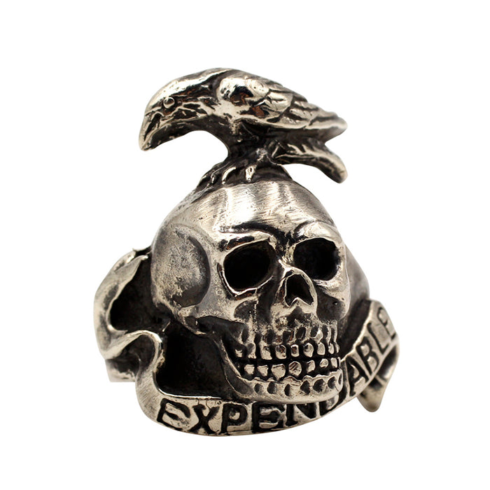 Real Solid 925 Sterling Silver Rings Skulls Animals Bird Raven Gothic Punk Jewelry Size 6-11