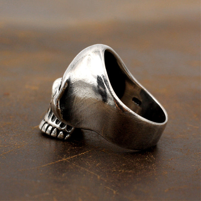 Real Solid 925 Sterling Silver Ring Skulls Flowers Gothic Hip Hop Jewelry Size 5-11