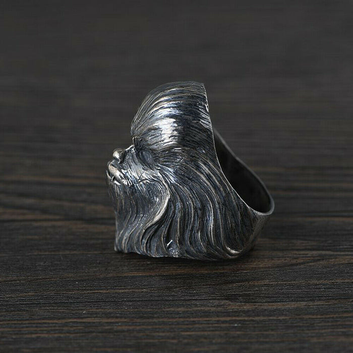 Real Solid 925 Sterling Silver Rings Apes Monkey Animals Fashion Gothic Punk Jewelry Size 9.5-12