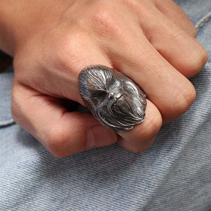 Real Solid 925 Sterling Silver Rings Apes Monkey Animals Fashion Gothic Punk Jewelry Size 9.5-12