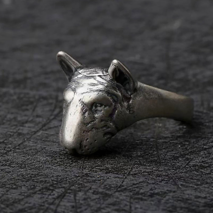 Real Solid 925 Sterling Silver Rings Dog Animals Punk Jewelry Open Size 8-10