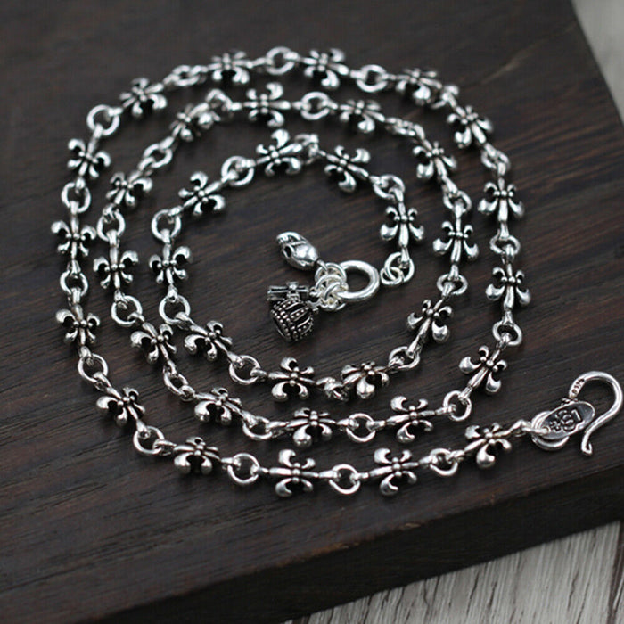 Real Solid 925 Sterling Silver Necklaces Anchor Loop Skull Cross Crown Hook 22"