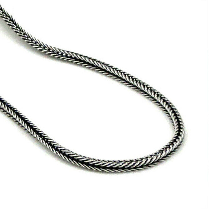4MM Real Solid 925 Sterling Silver Necklaces Braided Snake Bones Chain 20"-24"