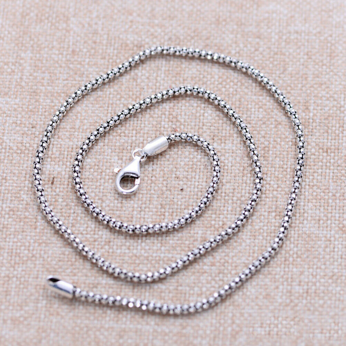 Real Solid 925 Sterling Silver Necklaces Corn Chain Women Men Jewelry 18"-30"