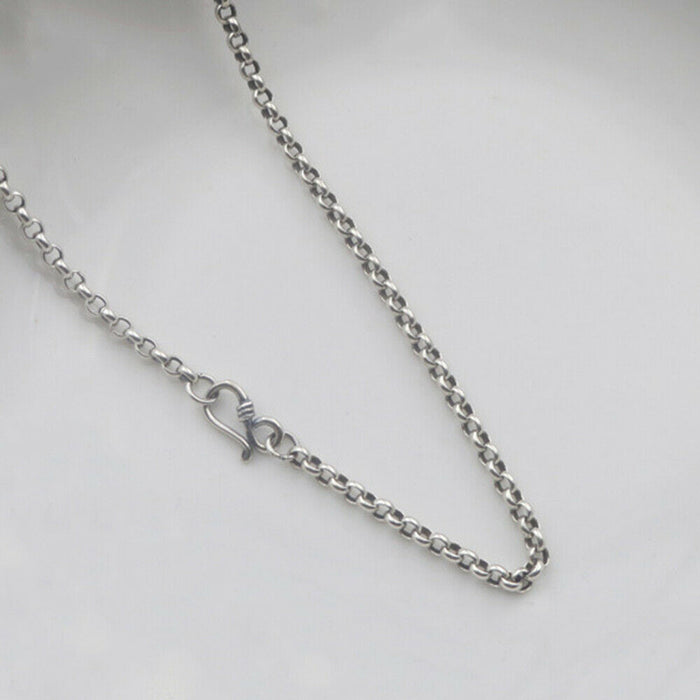 Men's Women's Real Solid 925 Sterling Silver Necklaces O Loop Chain 18"-24"