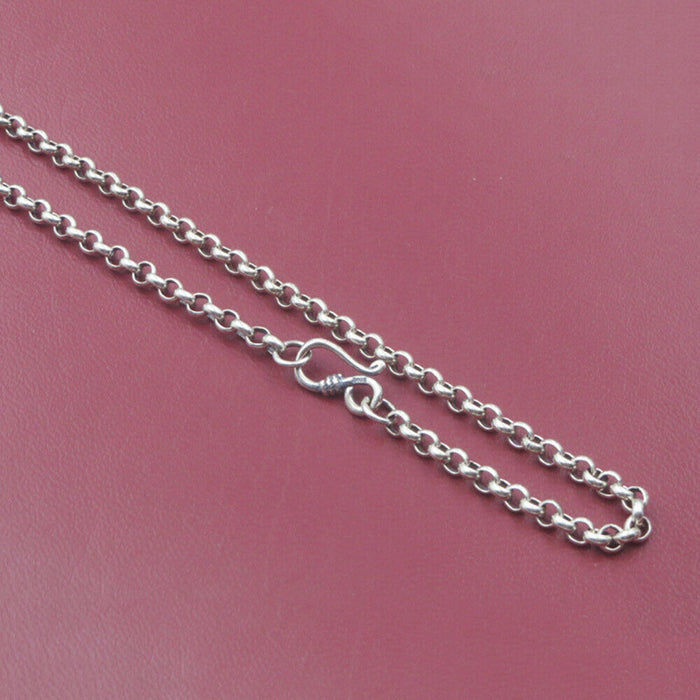 Men's Women's Real Solid 925 Sterling Silver Necklaces O Loop Chain 18"-24"