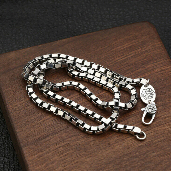 3.5MM Men's Real Solid 925 Sterling Silver Necklaces Box Chain 20"-30"
