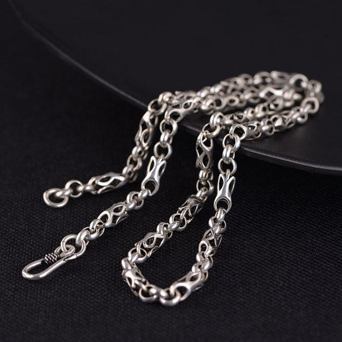 Men's Real Solid 925 Sterling Silver Necklaces Jewelry Loop Cross Hook 18" 20"