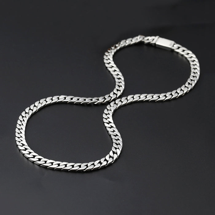 Men's Real Solid 925 Silver Miami Cuban Chain Necklaces Jewelry Braided Clasp 22" 24"