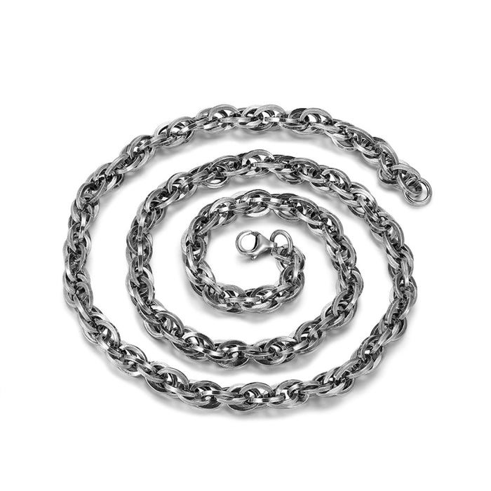 Men's Real Solid 925 Sterling Silver Necklaces Braided Twist Fashion Jewelry 22"