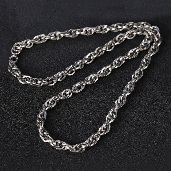 Men's Real Solid 925 Sterling Silver Necklaces Braided Twist Fashion Jewelry 22"