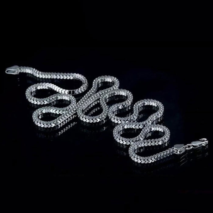 Real Solid 925 Sterling Silver Necklace Box Chain Fashion Jewelry 16"- 24"