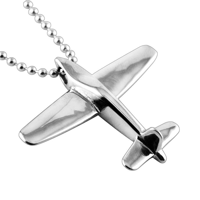 Fashion Stainless Steel Airplane Necklaces Pendant Travel Places Jewelry Beaded Chain 24"