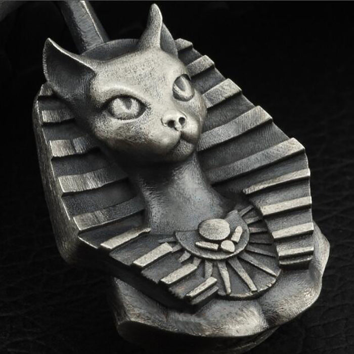Egyptian Pharaoh Cat Ankh Key Necklace Pendant Cross Hiphop Fashion Jewelry