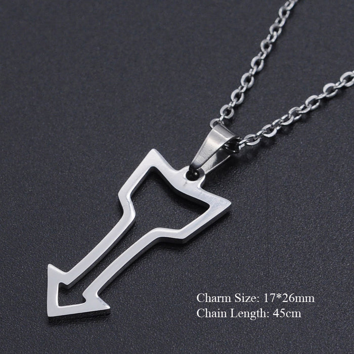 10 Pcs Lot Arrow Necklace Pendant Geometry Signs Symbols Fashion Simple Jewelry