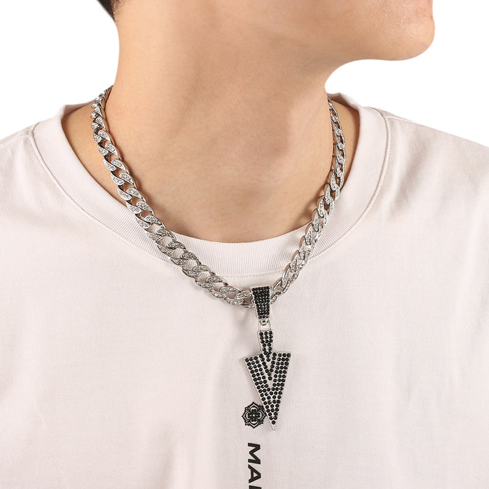 Beautiful Arrow Necklace Pendant Cubic Zirconia Fashion HipHop Jewelry