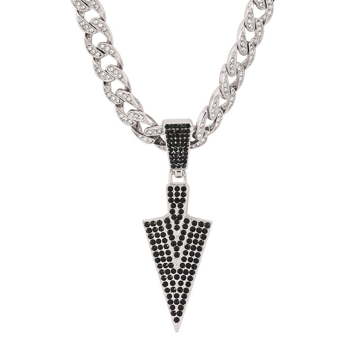 Beautiful Arrow Necklace Pendant Cubic Zirconia Fashion HipHop Jewelry