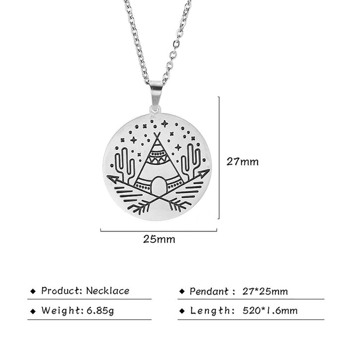 5 Pcs Lot Beautiful Arrow Necklace Pendant Round Cactus Stars Fashion Jewelry