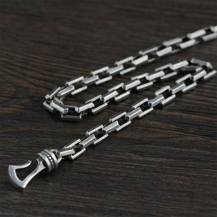 Real Solid 925 Sterling Silver Necklaces Miami Chain Punk Men Jewelry 22"-26"