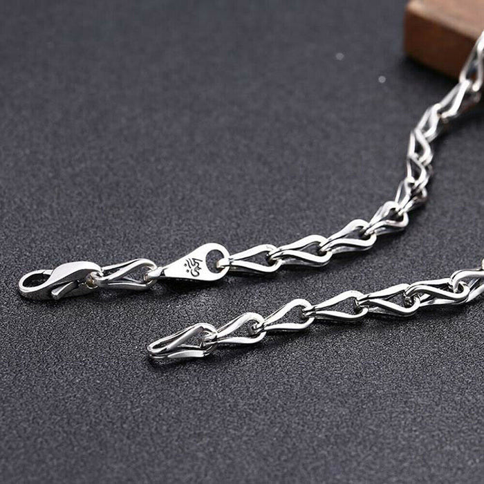 Real Solid 925 Sterling Silver Necklaces Melon Seed Chain Hook 20" - 28"