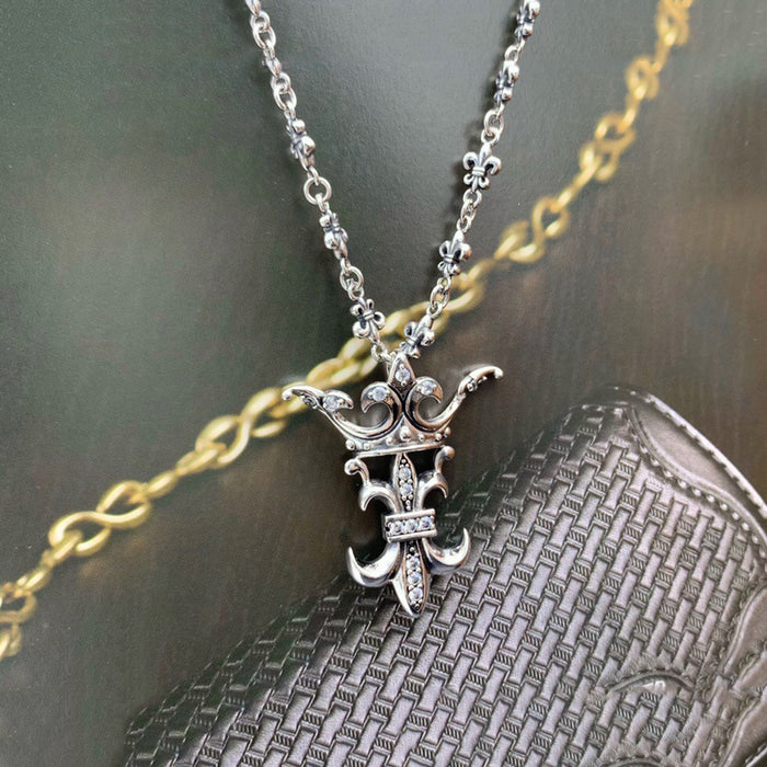 Real Solid 925 Sterling Silver Necklace Pendant Jewelry Cross Crown Anchor Amulet 24"