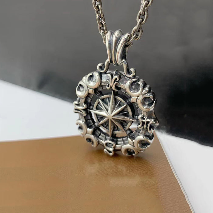 Real Solid 925 Sterling Silver Necklace Pendant Jewelry Stars Compass Anchor 24"