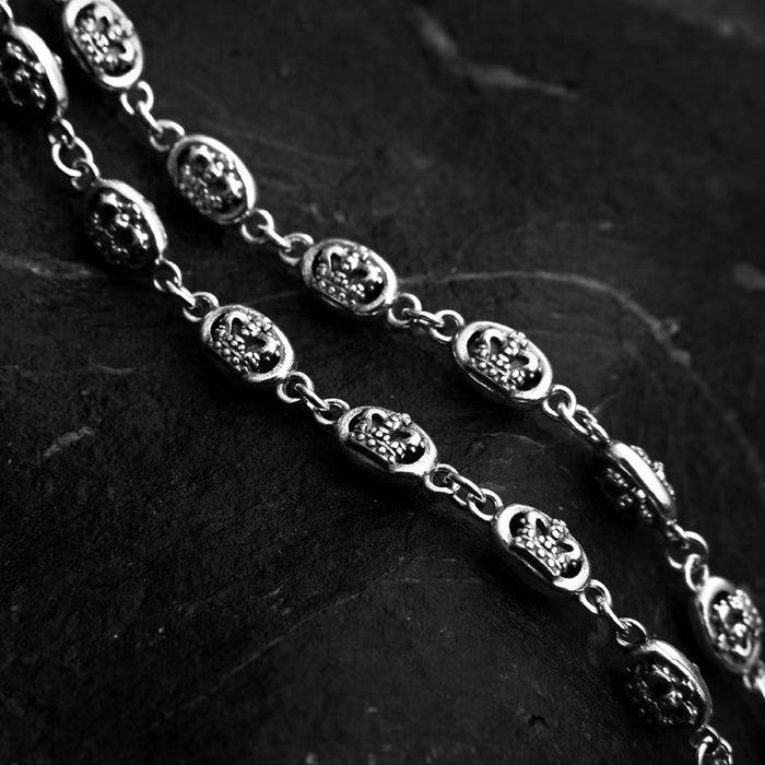 Real Solid 925 Sterling Silver Necklace Chain Crown Fashion Hip Hop Punk Jewelry 18"-24"