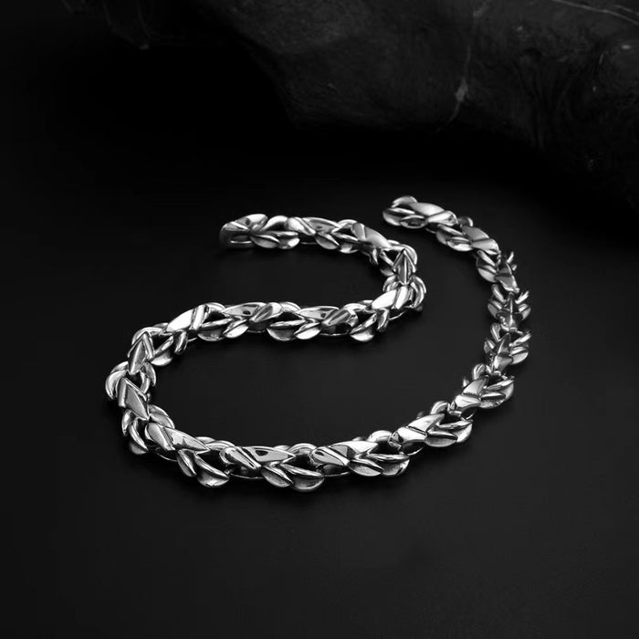 Real Solid 925 Sterling Silver Clavicle Chain Necklace Gothic Sexy Loving Heart Punk Jewelry