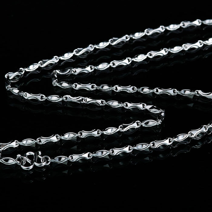 Real Solid 925 Sterling Silver Necklace Chain Beautiful Fashion Punk Jewelry 18"-24"
