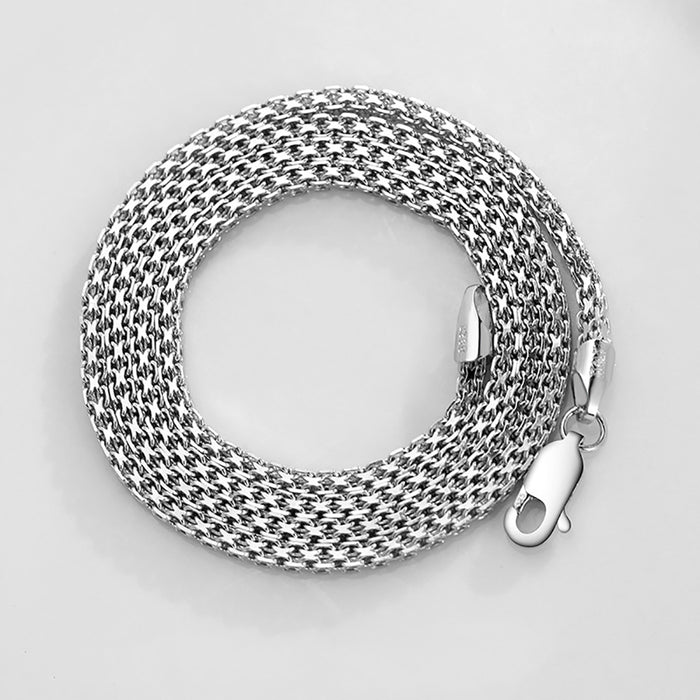 Real Solid 925 Sterling Silver Necklace Box Chain Fashion Punk Jewelry 18"-24"