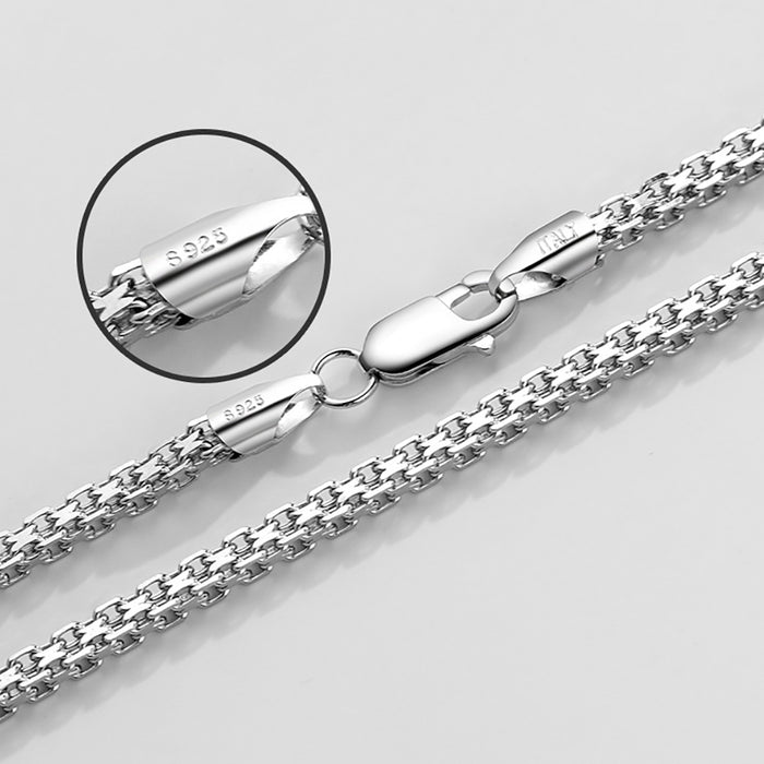 Real Solid 925 Sterling Silver Necklace Box Chain Fashion Punk Jewelry 18"-24"