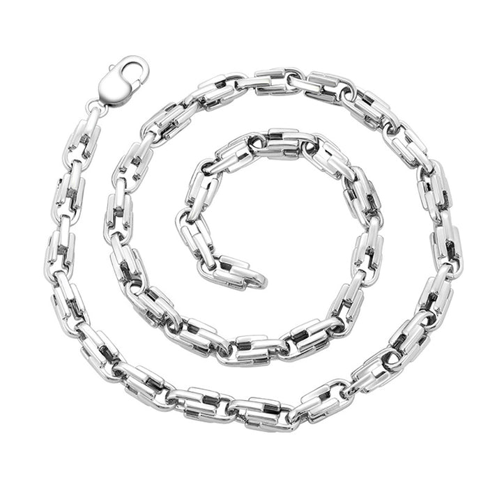 8mm Real Solid 925 Sterling Silver Necklace Chain Fashion Punk Jewelry 22"-24"