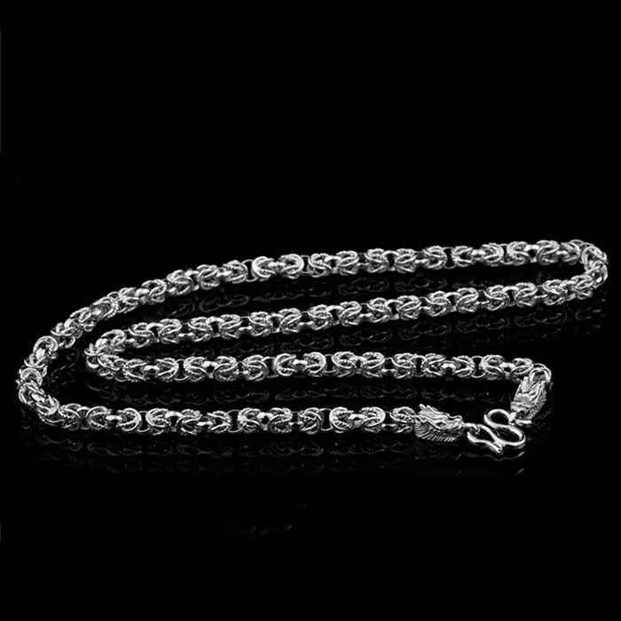 6mm Real Solid 925 Sterling Silver Necklace Animals Dragon Chain Punk Jewelry 20"-22"