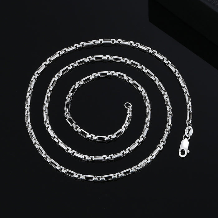 3.5mm Real Solid 999 Fine Silver Necklace Link Chain Fashion Punk Jewelry 22"-28"