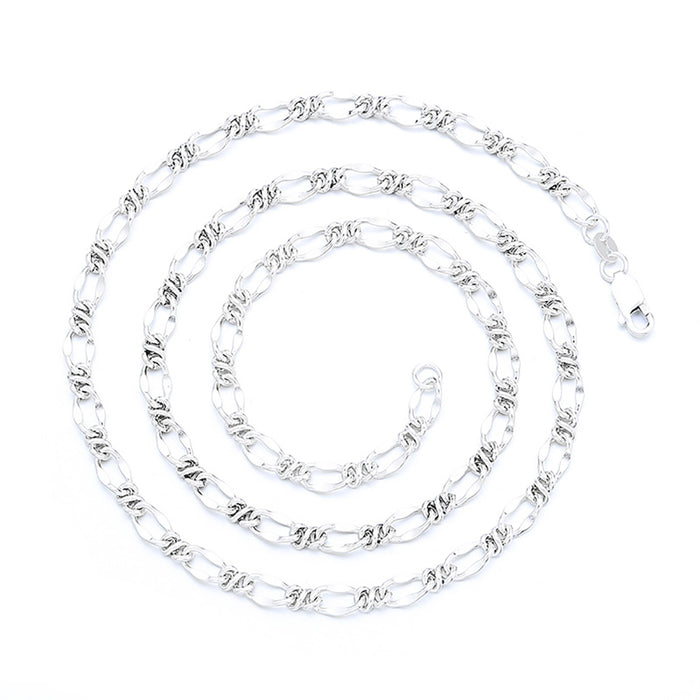 5mm Real Solid 999 Fine Silver Necklace Knot Link Braided Chain Fashion Punk Jewelry 22"-28"