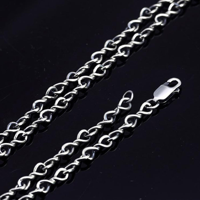 Real Solid 925 Sterling Silver Necklace Twisted Chain Fashion Punk Jewelry 18"-28"