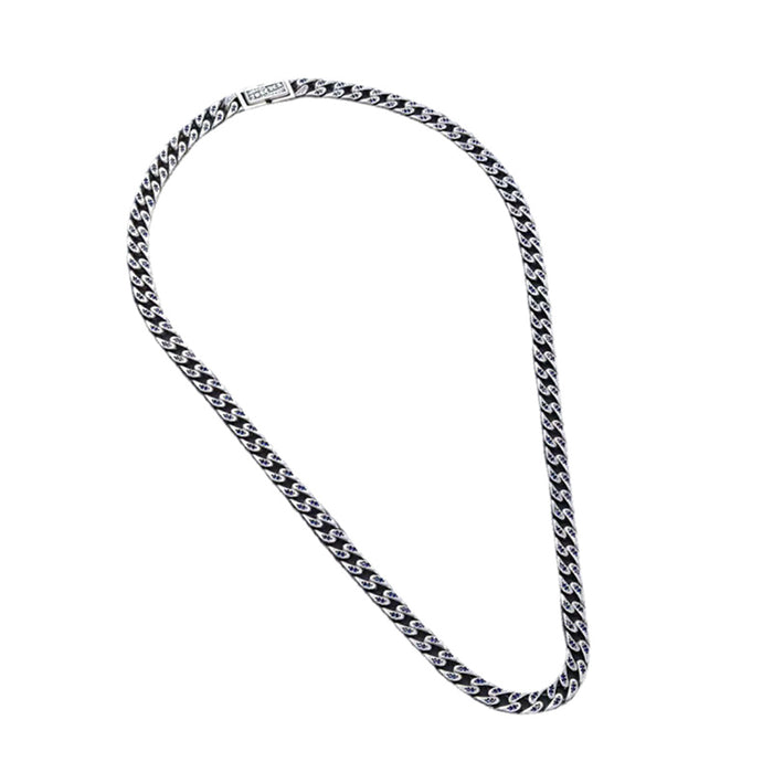 Real Solid 925 Sterling Silver Diamond Necklace Miami Cuban Chain Punk Jewelry 22"-24"