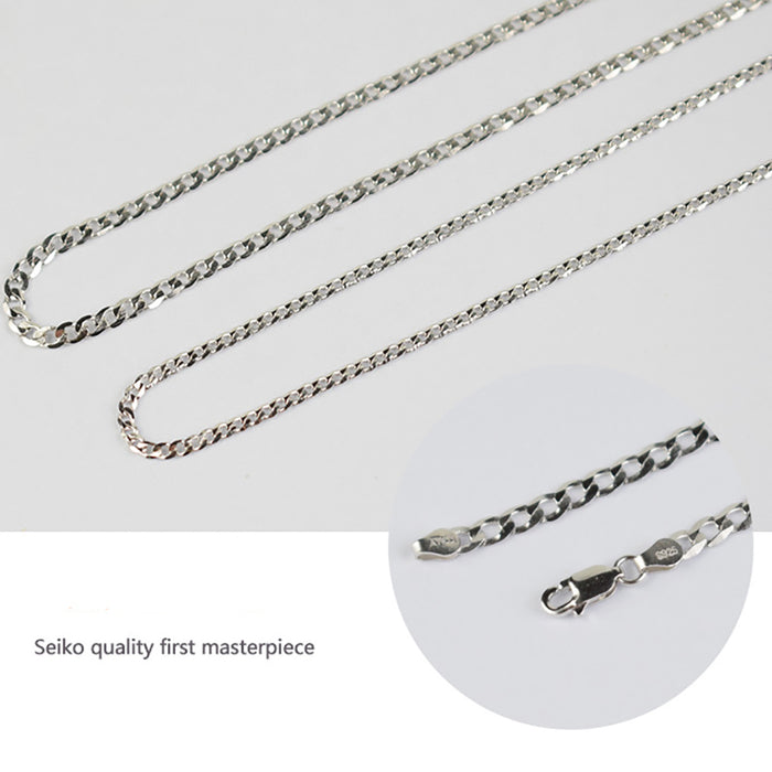 Real Solid 925 Sterling Silver 2mm-8mm Necklace Miami Cuban Link Chain Punk Jewelry 16"-24"