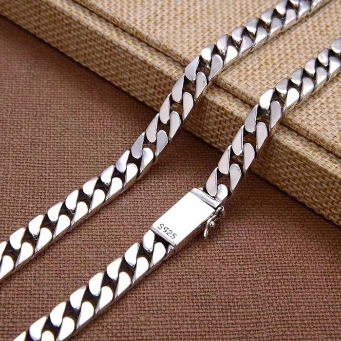 Heavy Huge Solid 925 Sterling Silver Necklace Miami Cuban Chain Punk Jewelry 20"-26"
