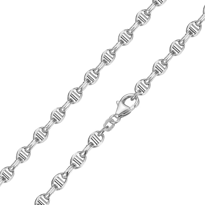18K Solid Gold 2.5mm Link Chain Necklace Punk Jewelry 18in - 24in
