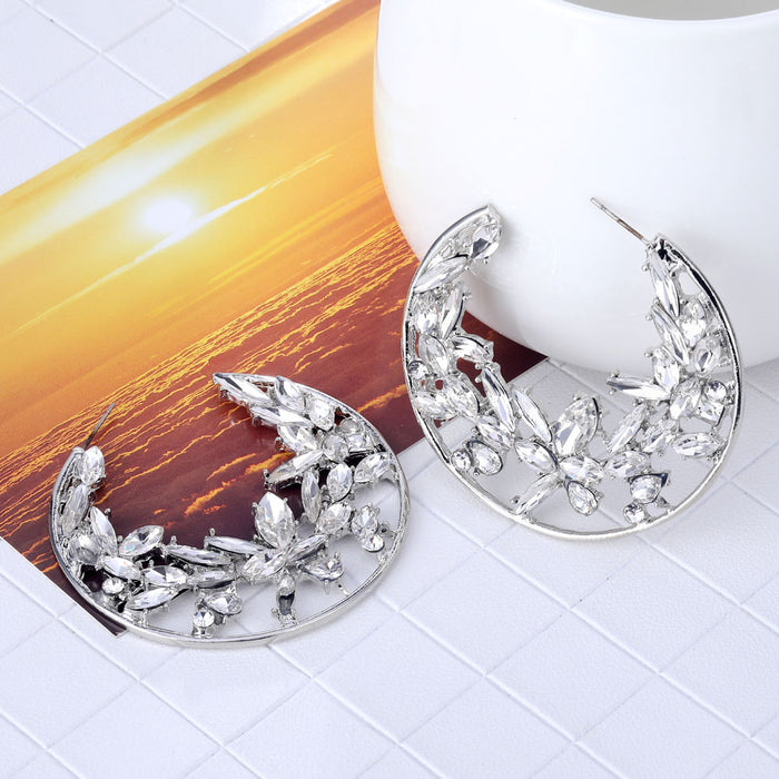 Charm Diamond Earrings Gold Plated Wholesale Women Beautiful Fashion Jewelry