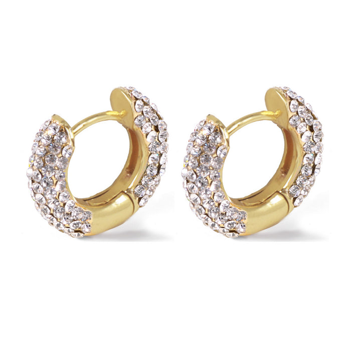 Czech Diamond Earrings Gold Plated Charm Women Beautiful Fashion Jewelry