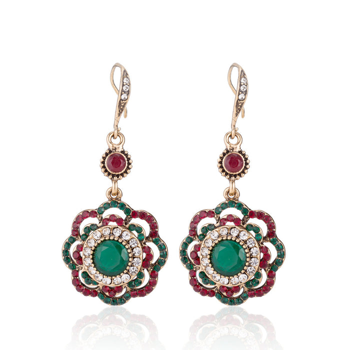 5 Pairs Lot Charm Diamond Earring Hollow Flower Wholesale Women Fashion Jewelry