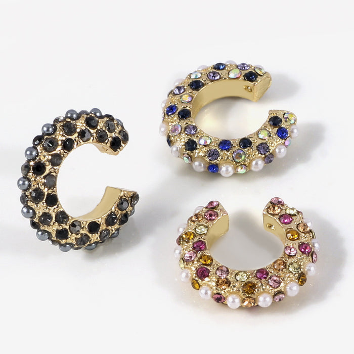 5 Pairs Lot Charm Rhinestone Pearl Ear Clamp Wholesale Women Fashion Jewelry