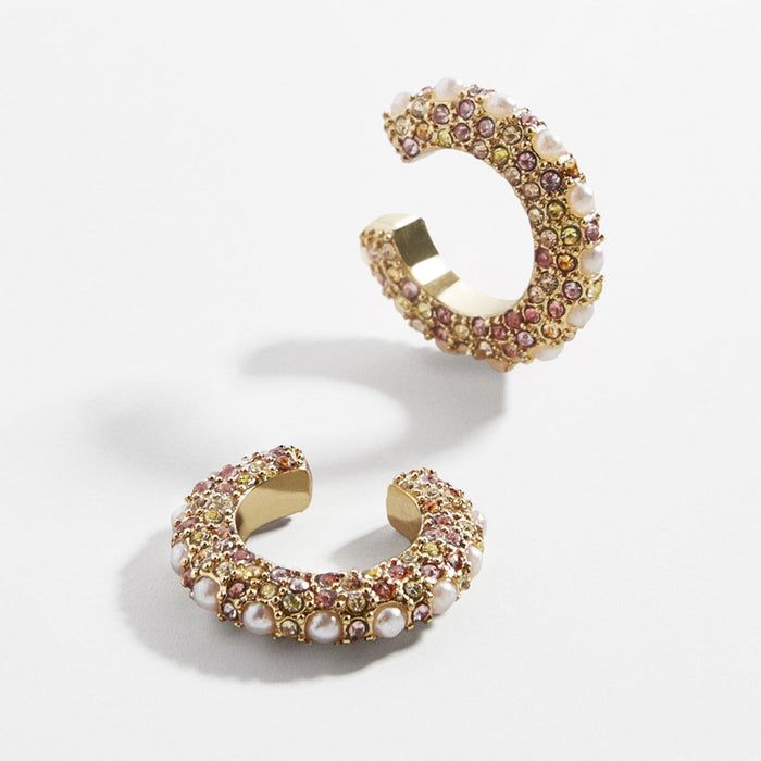 5 Pairs Lot Charm Rhinestone Pearl Ear Clamp Wholesale Women Fashion Jewelry