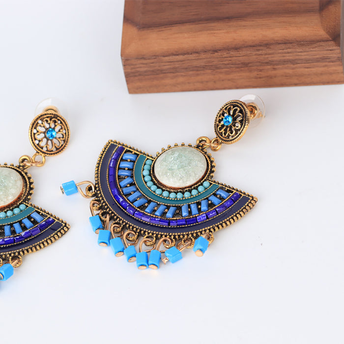 5 Pairs Lot Tassel Fan-Shape Earrings Wholesale Women Fashion Charm Jewelry